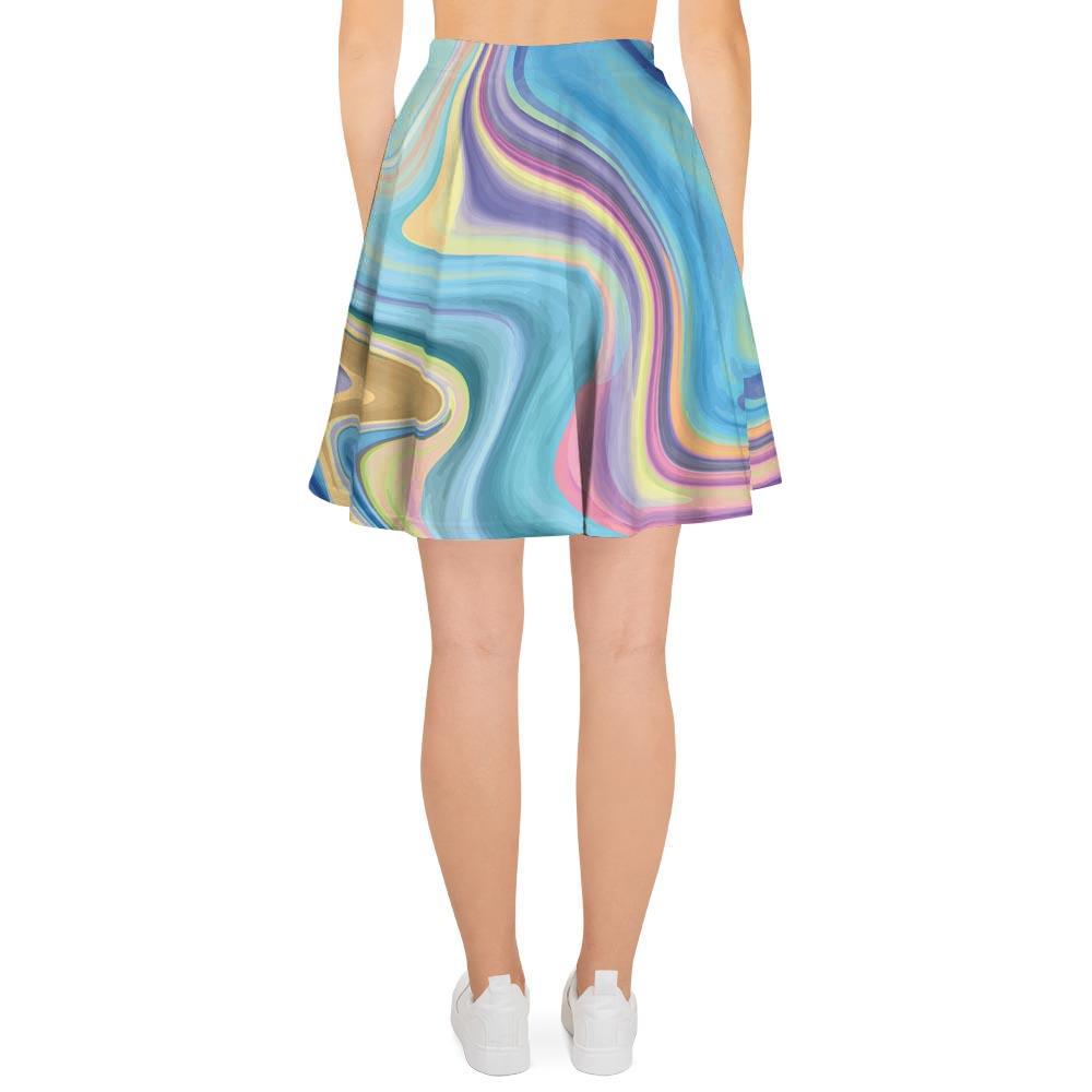 Neon Color Marble Women's Skirt-grizzshop