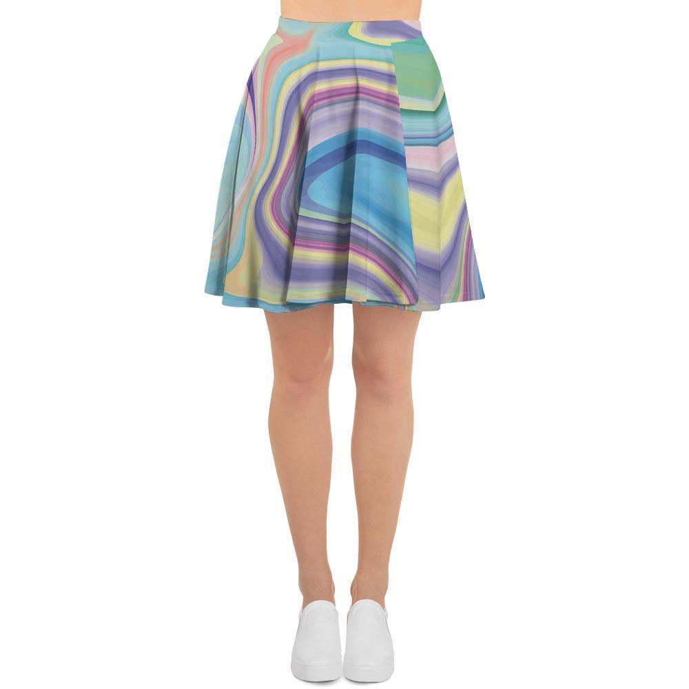Neon Color Marble Women's Skirt-grizzshop