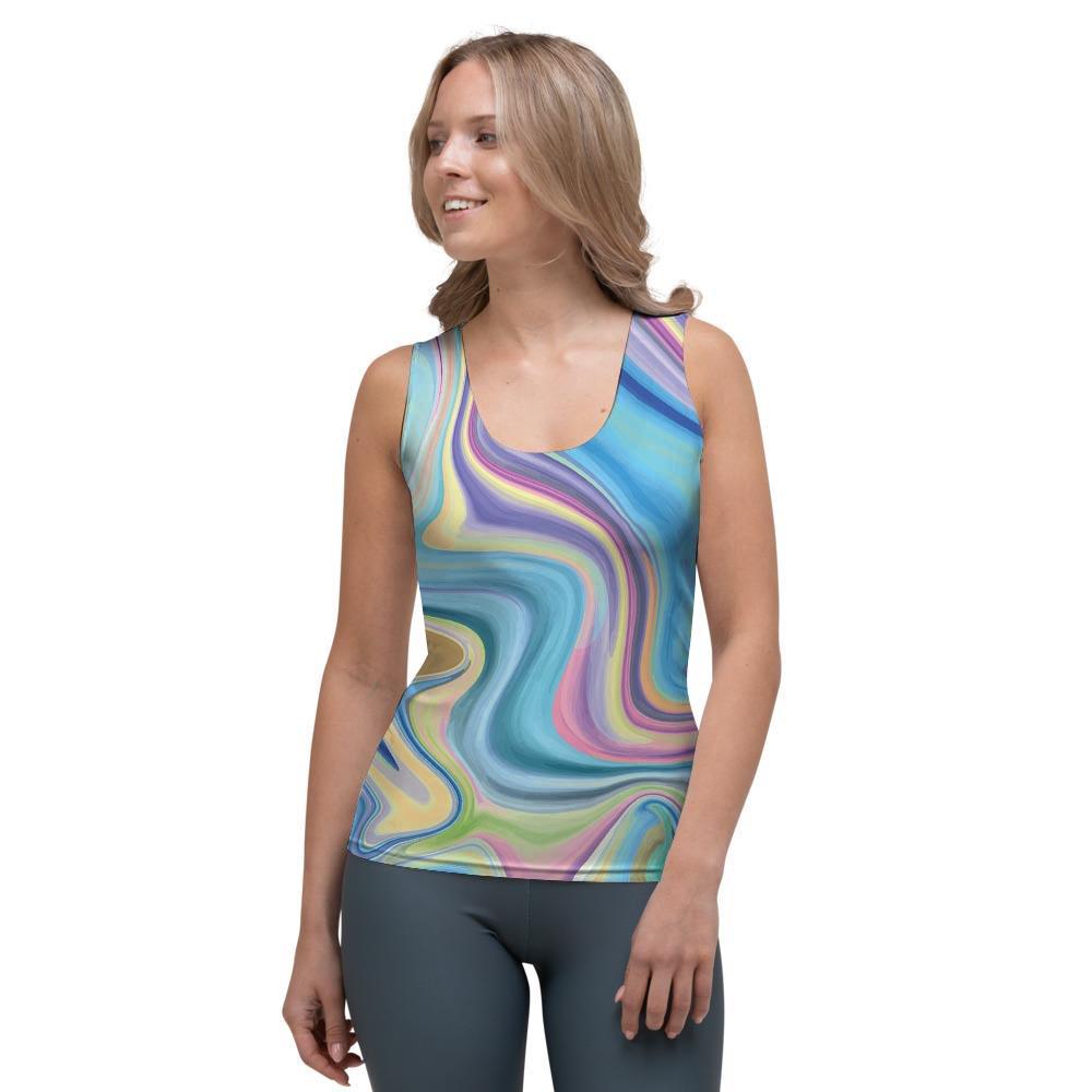 Neon Color Marble Women's Tank Top-grizzshop