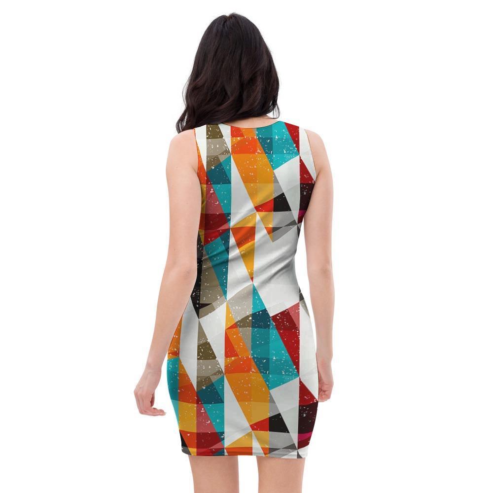 Neon Geometric Bodycon Dress-grizzshop