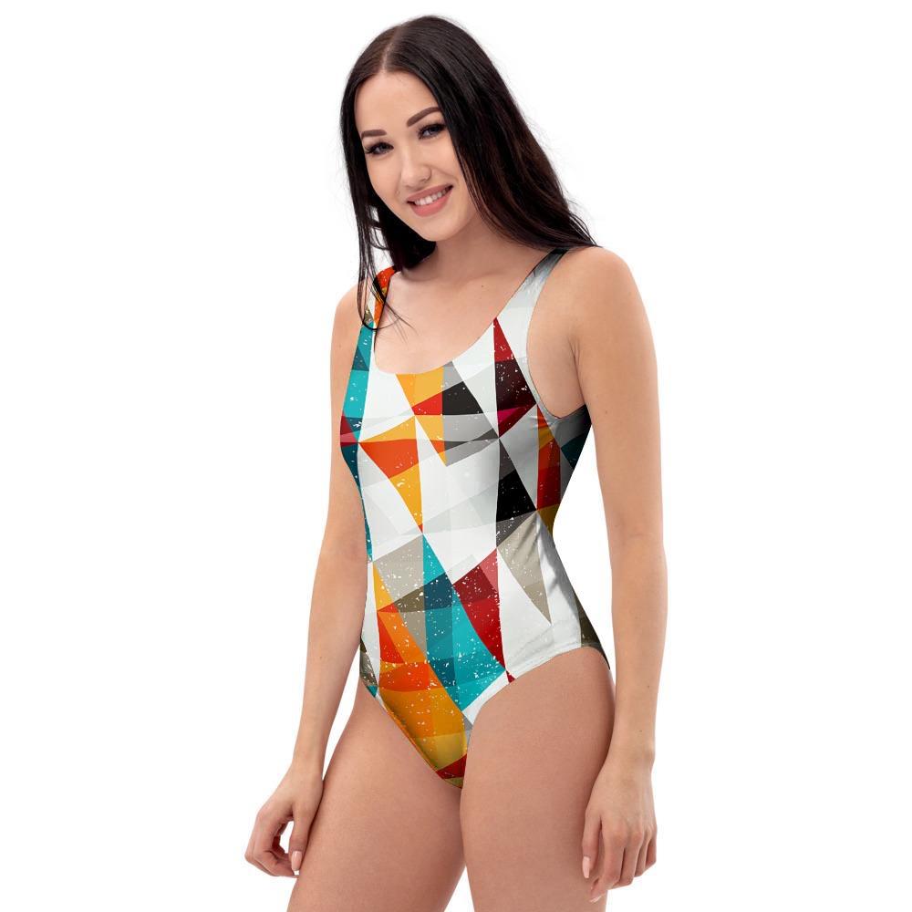 Neon Geometric One Piece Swimsuite-grizzshop