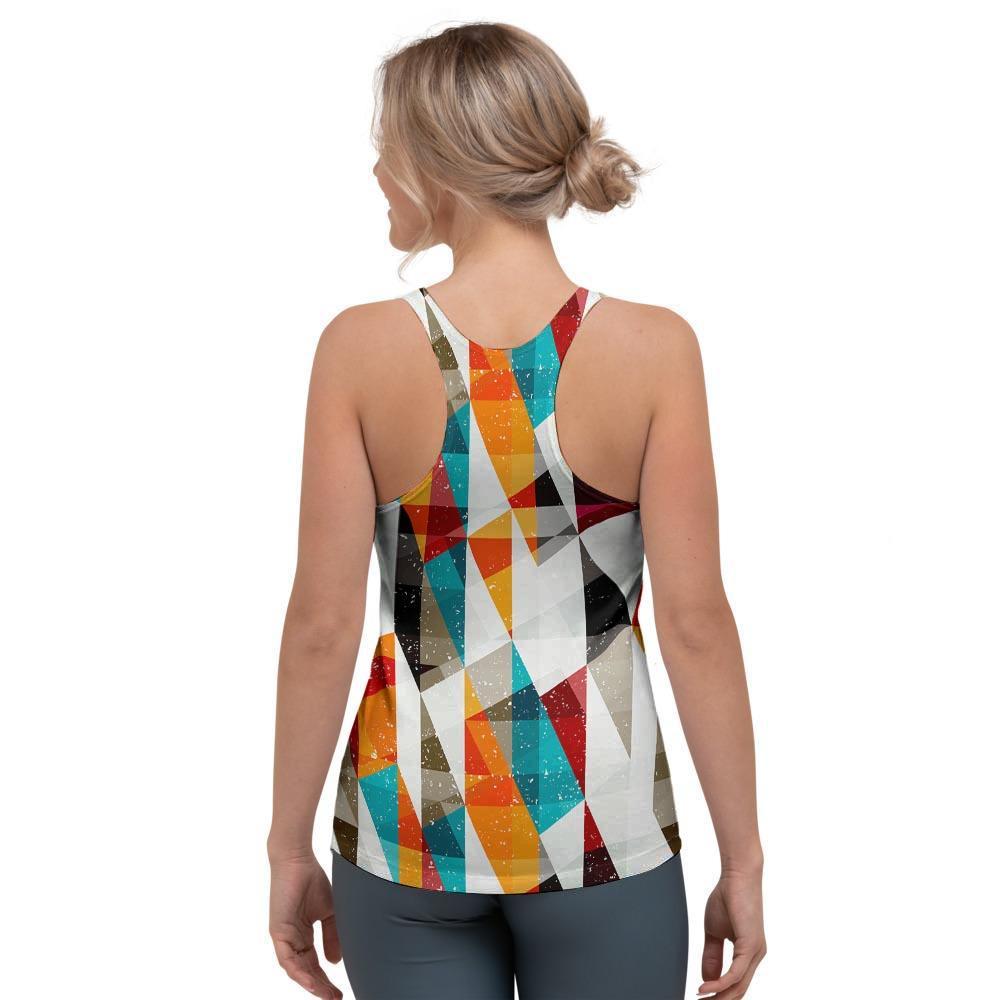 Neon Geometric Women's Racerback Tank Top-grizzshop