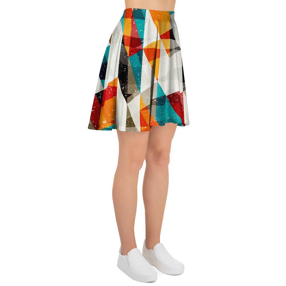 Neon Geometric Women's Skirt-grizzshop