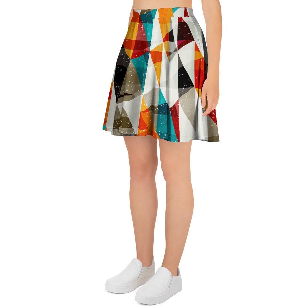 Neon Geometric Women's Skirt-grizzshop
