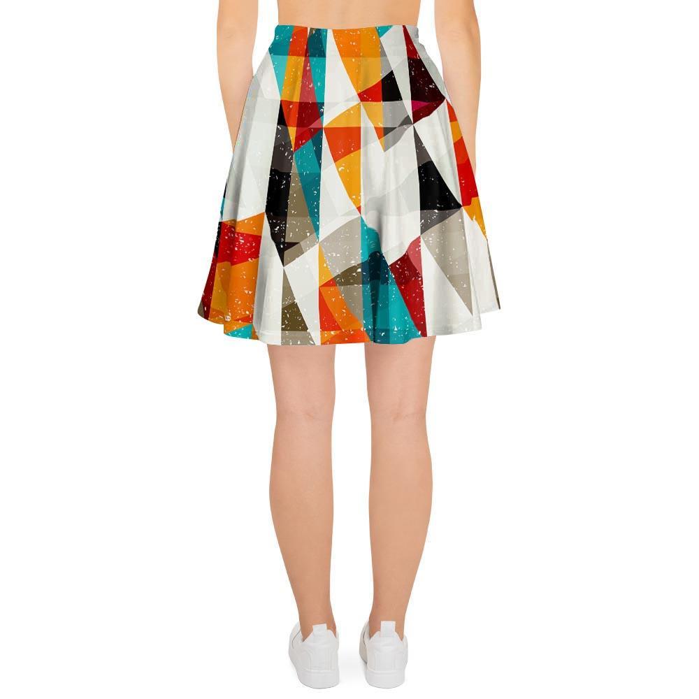 Neon Geometric Women's Skirt-grizzshop