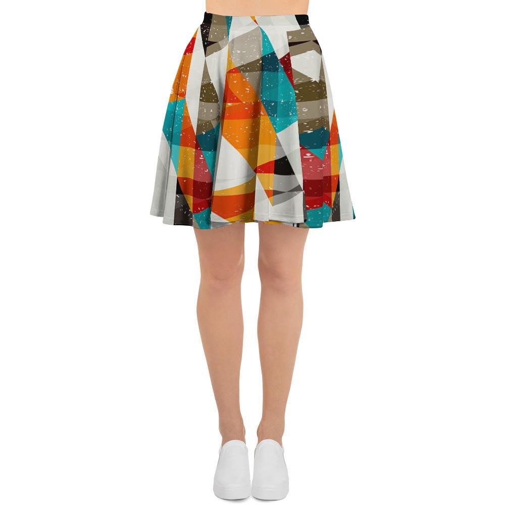 Neon Geometric Women's Skirt-grizzshop