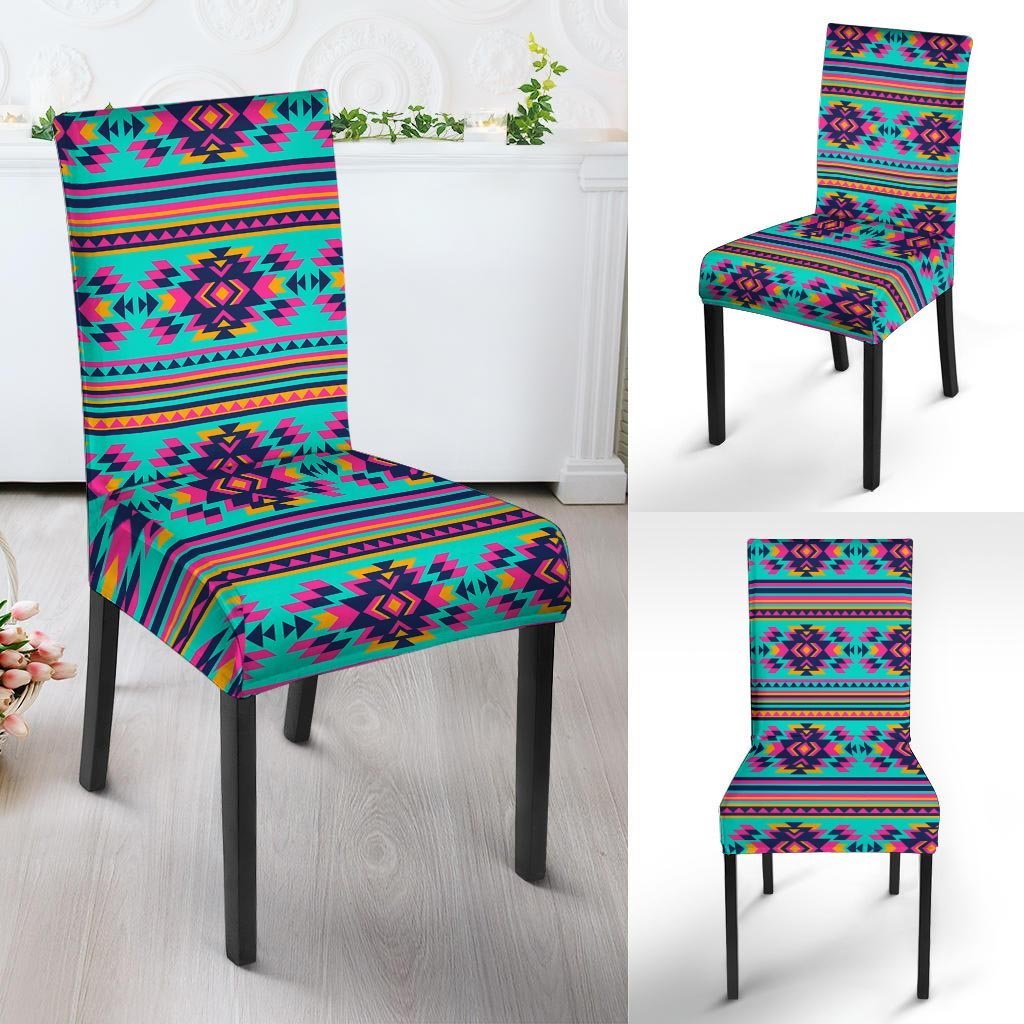 Neon Indian Aztec Abstract Art Print Chair Cover-grizzshop