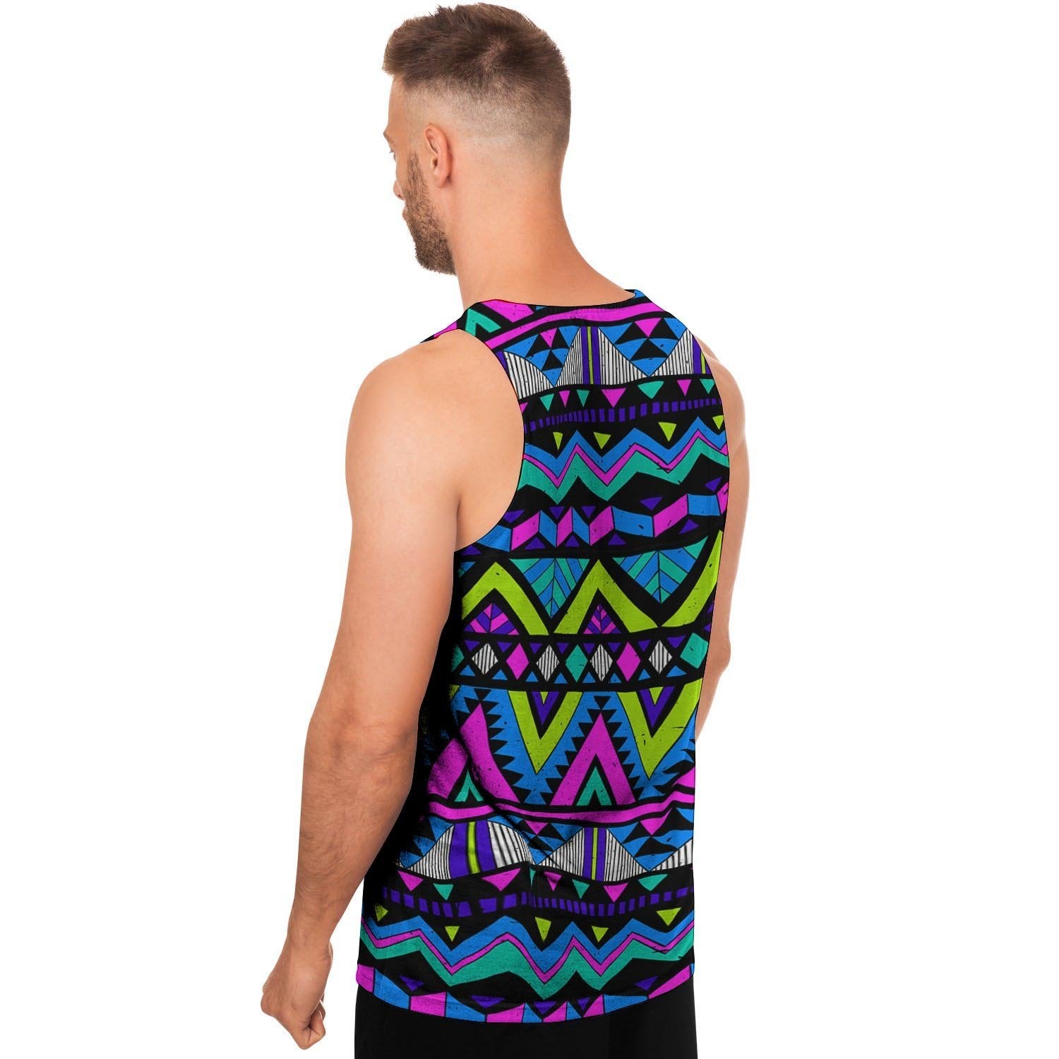 Neon Indian Aztec Doodle Men's Tank Tops-grizzshop