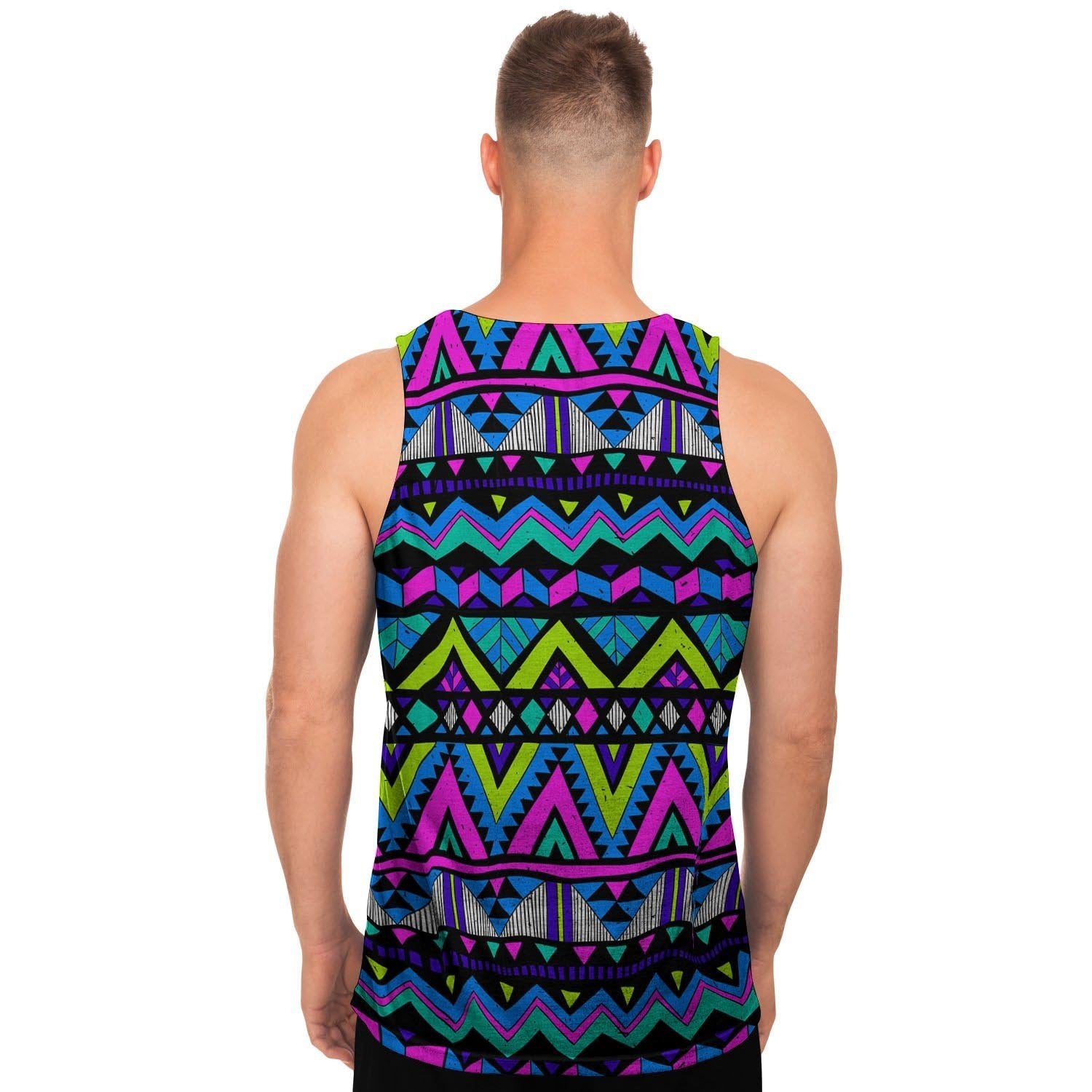 Neon Indian Aztec Doodle Men's Tank Tops-grizzshop