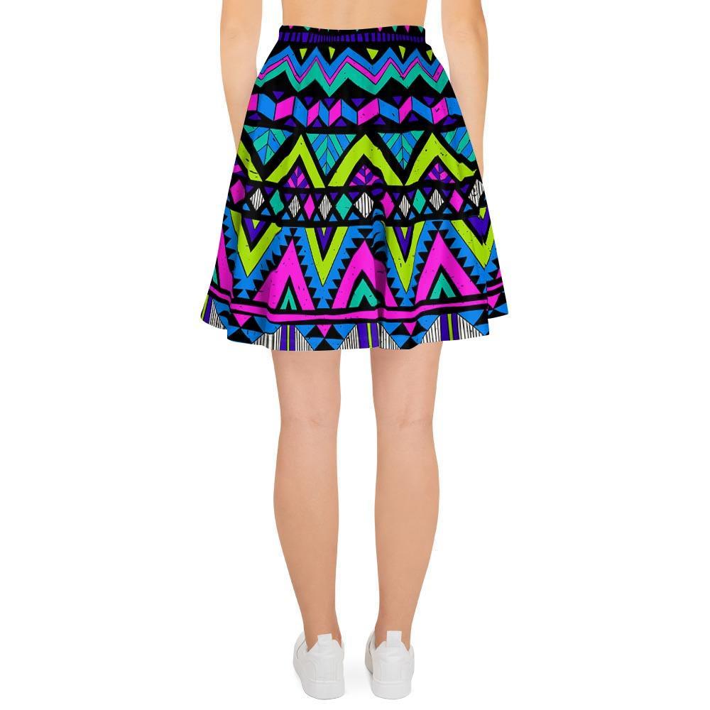 Neon Indian Aztec Doodle Women's Skirt-grizzshop