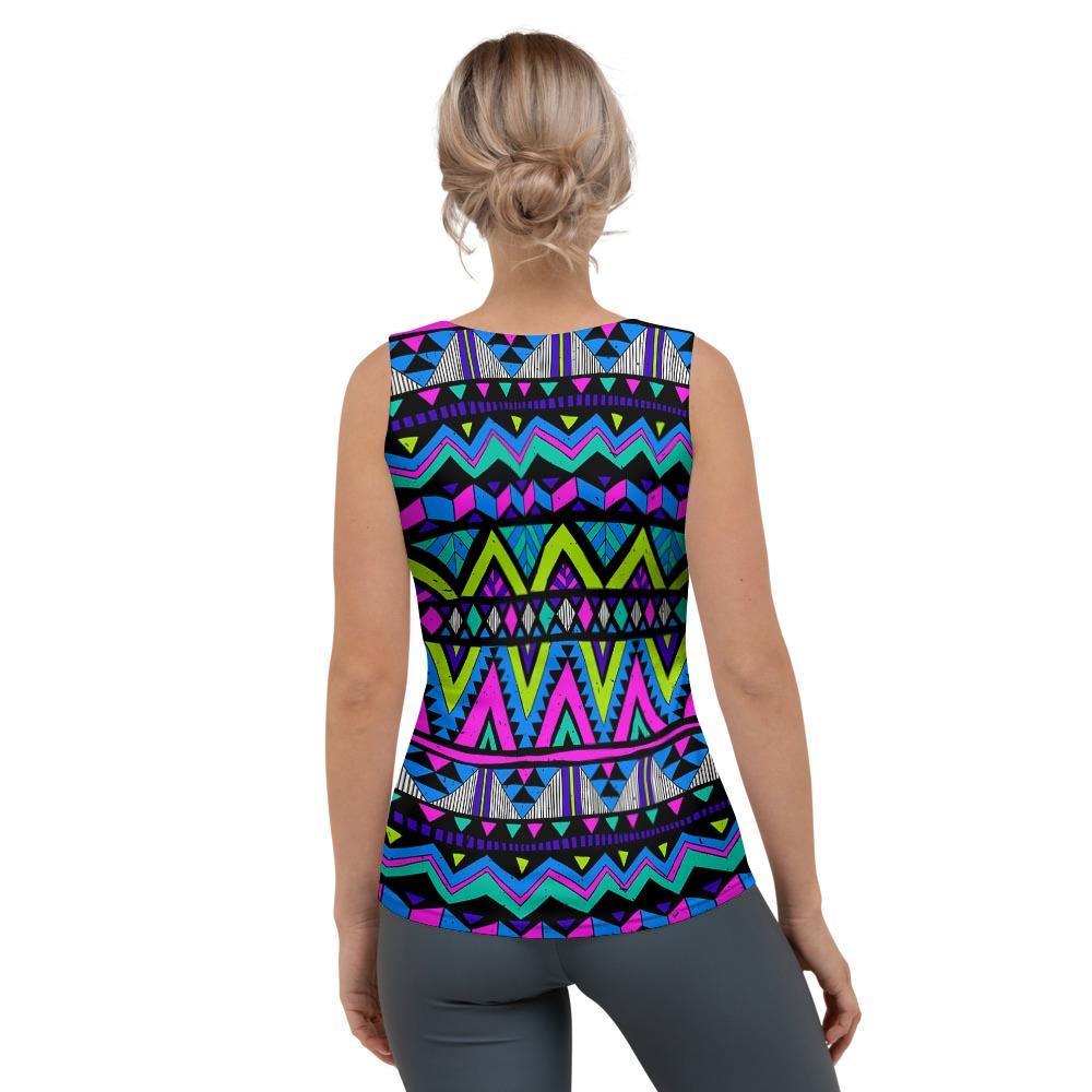 Neon Indian Aztec Doodle Women's Tank Top-grizzshop
