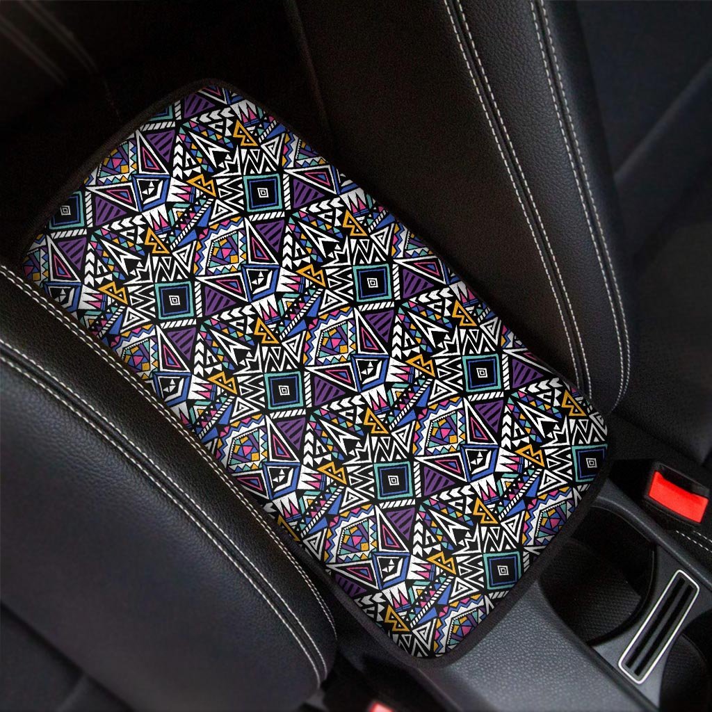 Neon Indian Aztec Triangles Abstract Geometric Art Car Console Cover-grizzshop