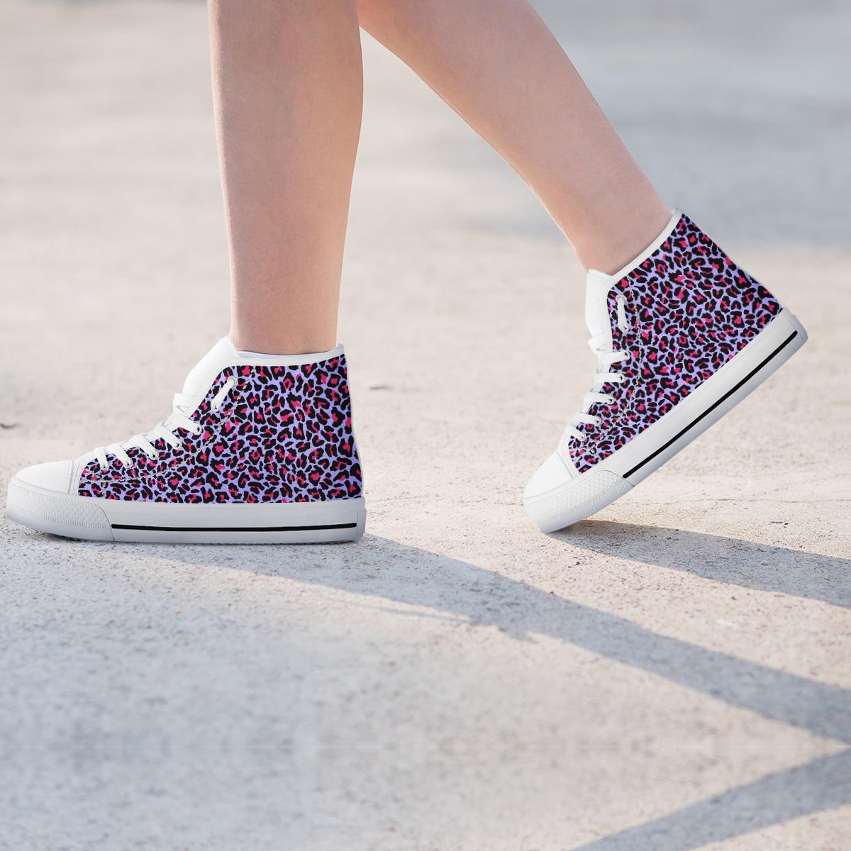 Neon Leopard Women's High Top Shoes-grizzshop