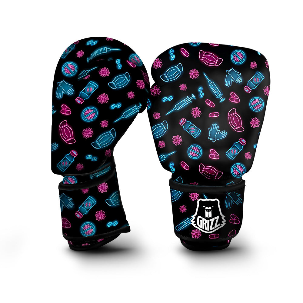 Neon Medical Equipment Print Pattern Boxing Gloves-grizzshop