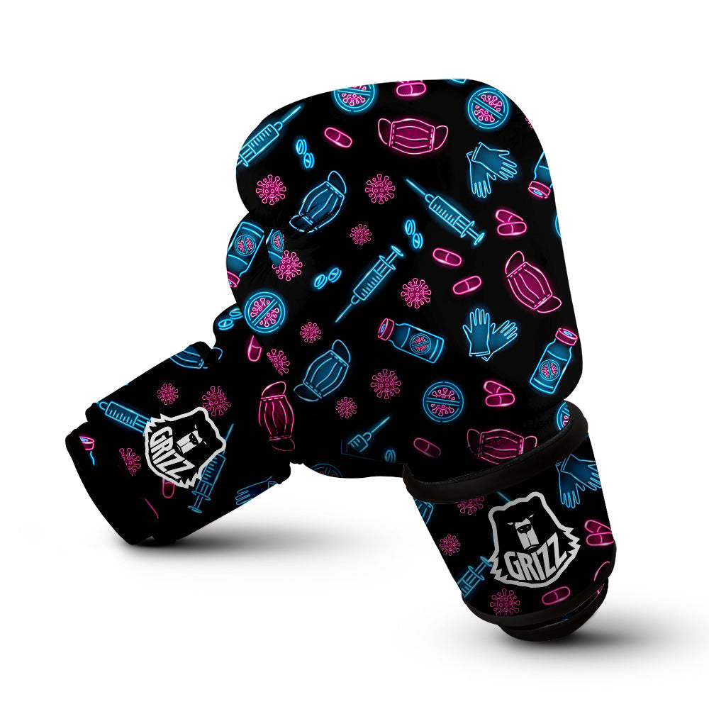 Neon Medical Equipment Print Pattern Boxing Gloves-grizzshop