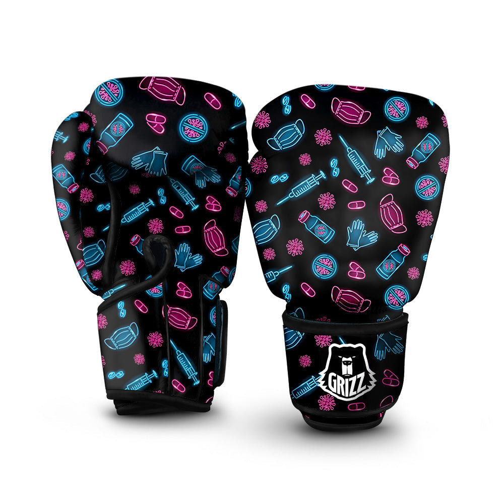 Neon Medical Equipment Print Pattern Boxing Gloves-grizzshop