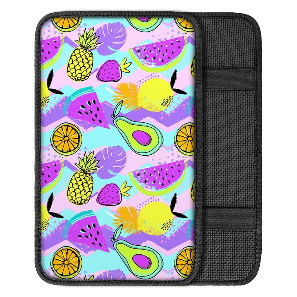 Neon Mix Fruit Pineapple Hawaiian Print Car Console Cover-grizzshop
