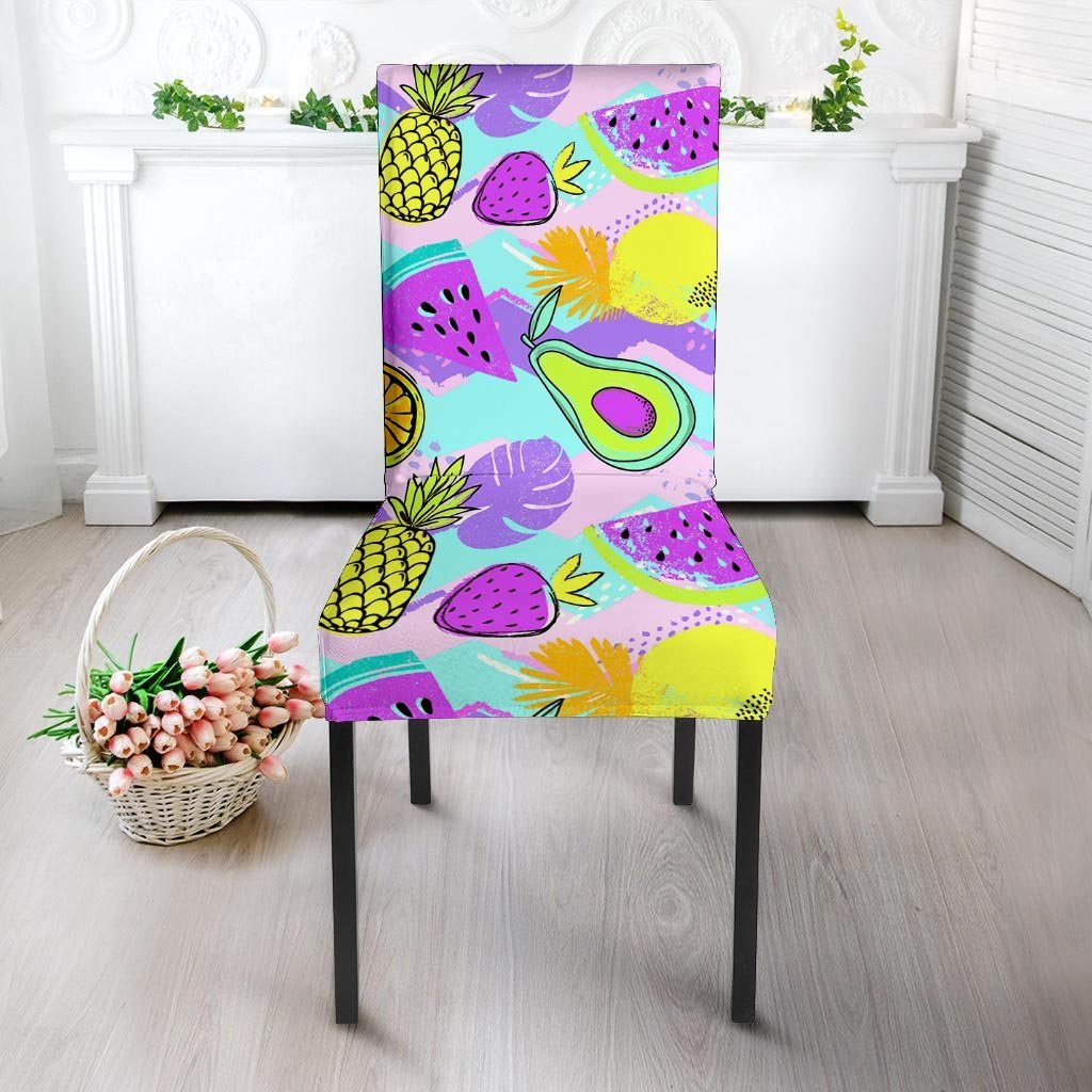 Neon Mix Fruit Pineapple Hawaiian Print Chair Cover-grizzshop
