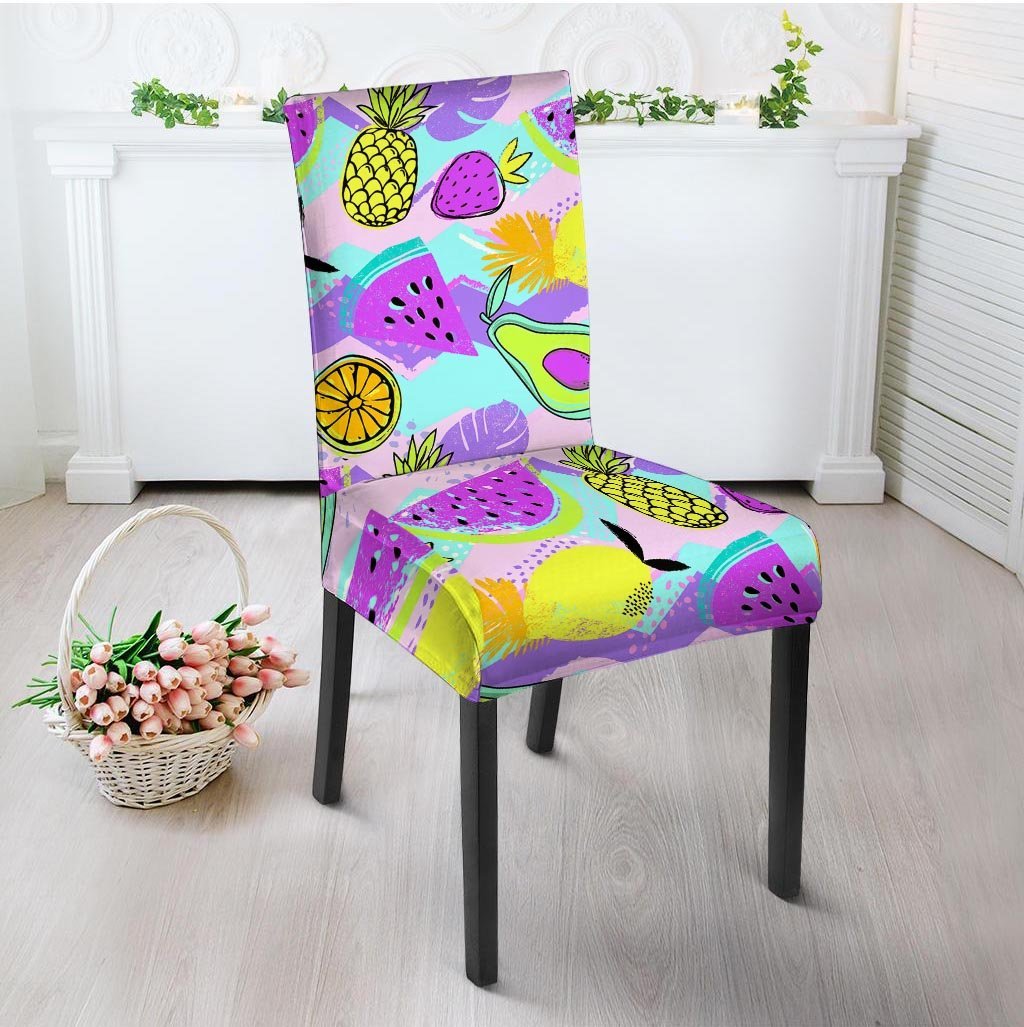 Neon Mix Fruit Pineapple Hawaiian Print Chair Cover-grizzshop