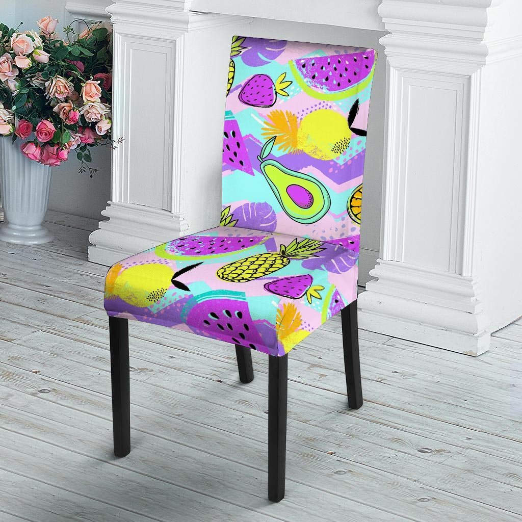 Neon Mix Fruit Pineapple Hawaiian Print Chair Cover-grizzshop