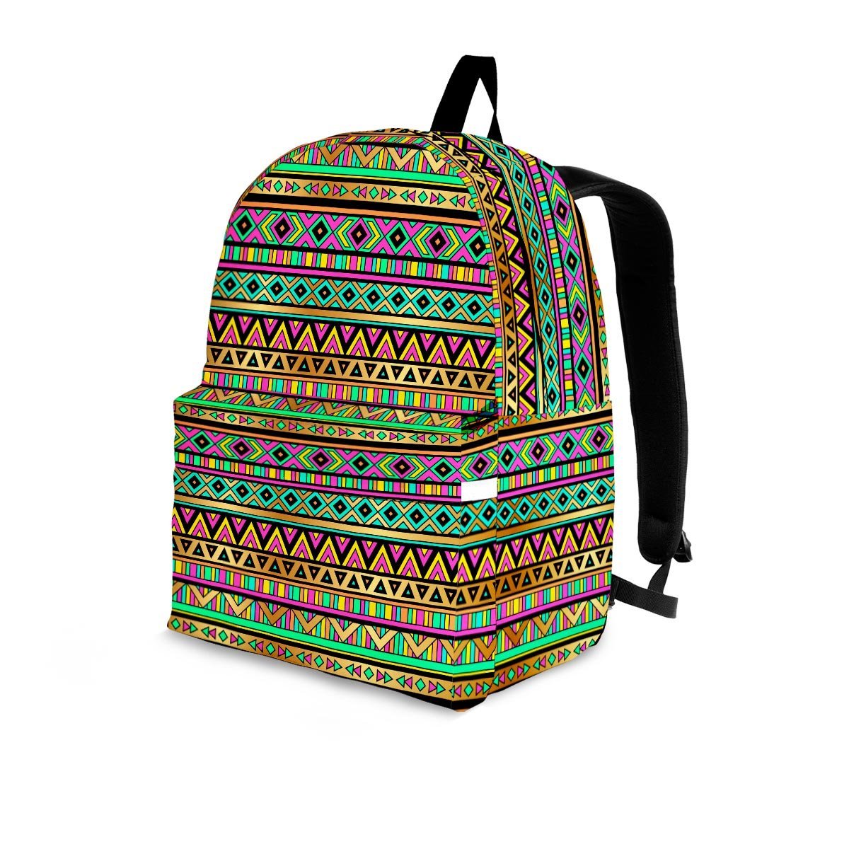 Neon Multicolor Ethic Aztec Aztec Grunge Geometric Print Backpack-grizzshop