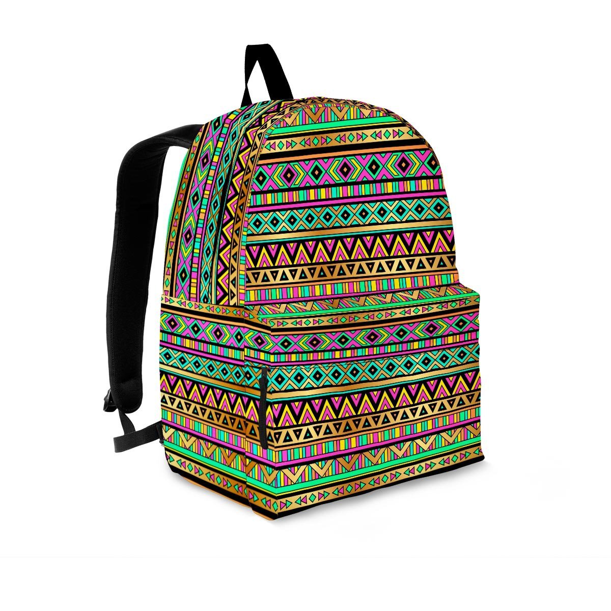 Neon Multicolor Ethic Aztec Aztec Grunge Geometric Print Backpack-grizzshop
