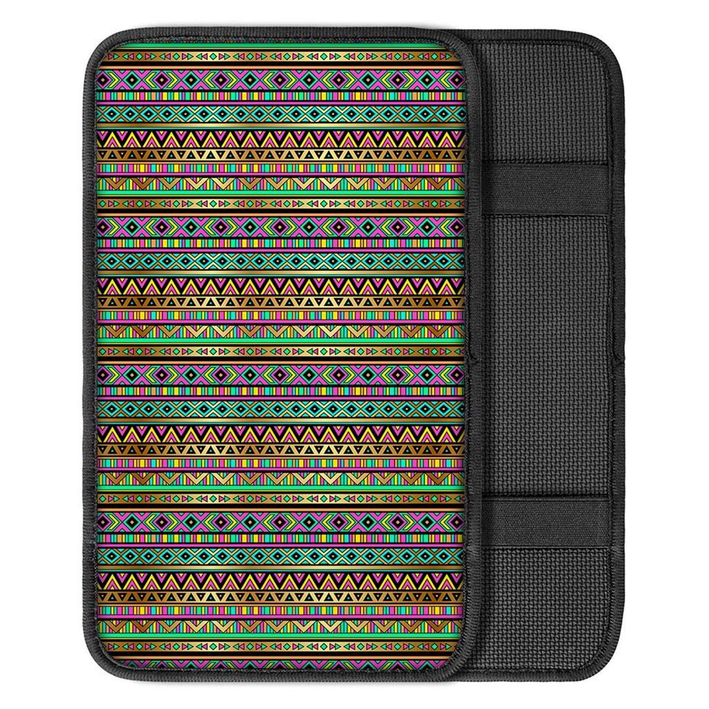 Neon Multicolor Ethic Aztec Aztec Grunge Geometric Print Car Console Cover-grizzshop