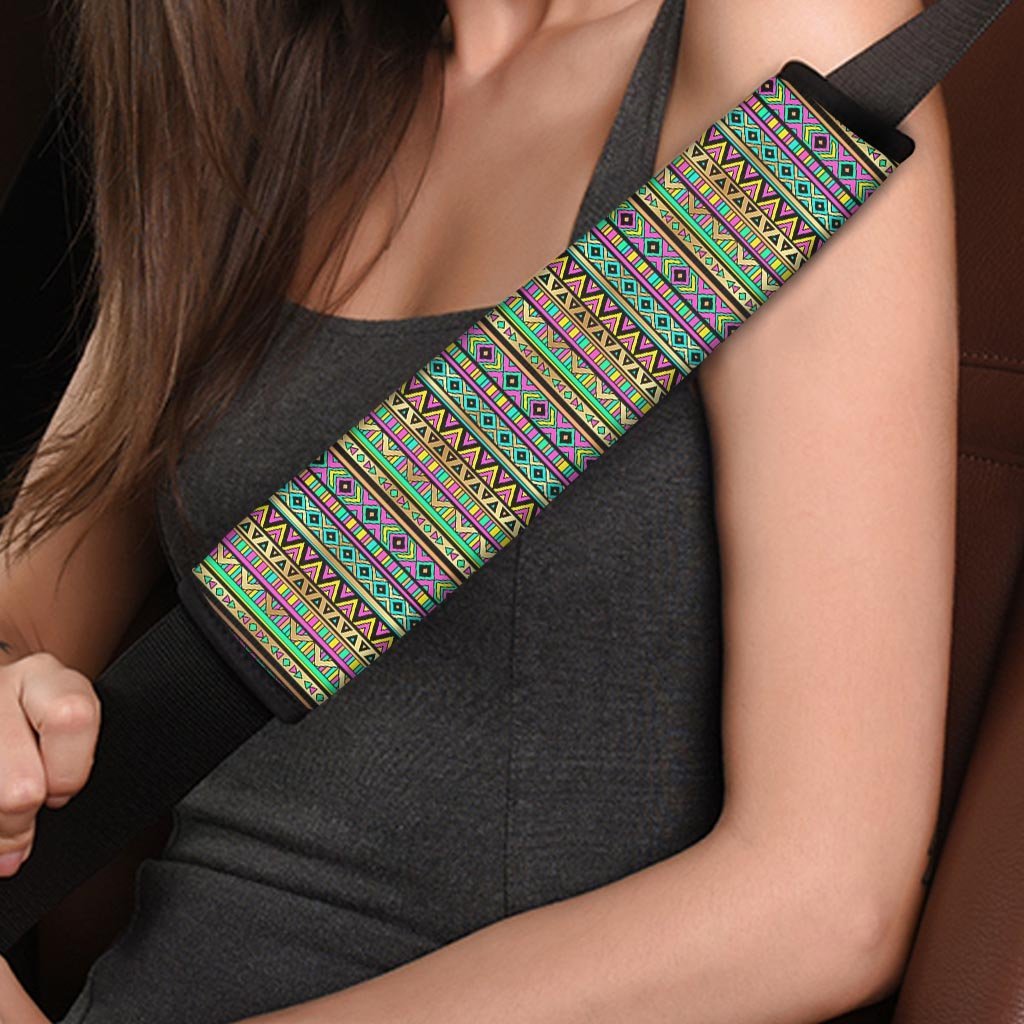Neon Multicolor Ethic Aztec Aztec Grunge Geometric Print Seat Belt Cover-grizzshop