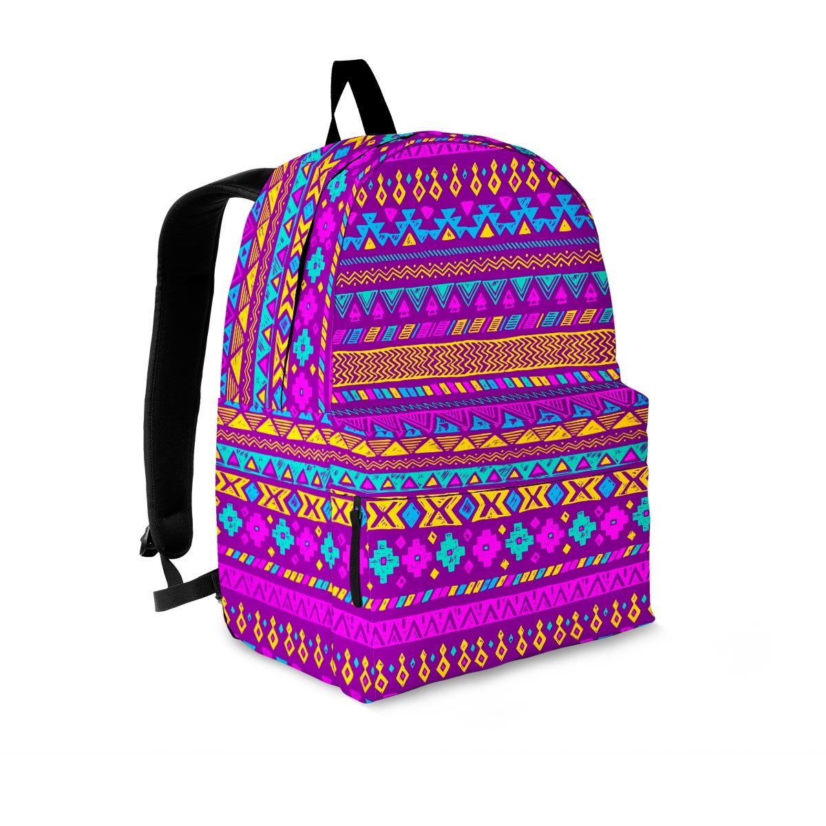 Neon Multicolor Ethic Aztec Doodle Print Backpack-grizzshop