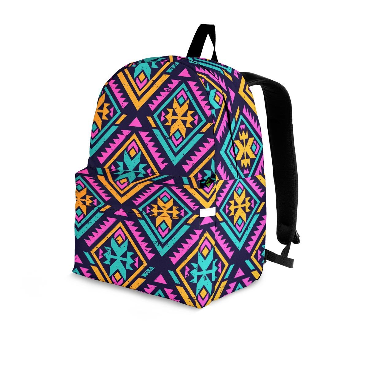 Neon Multicolor Ethic Aztec Grunge Print Backpack-grizzshop