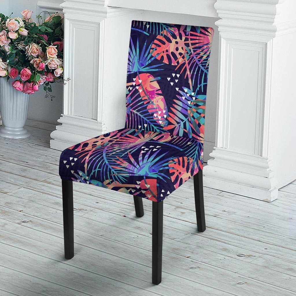 Neon Palm Leaf Hawaiian Print Chair Cover-grizzshop