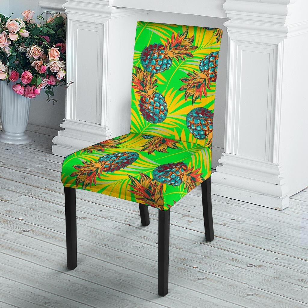 Neon Pineapple Hawaiian Print Chair Cover-grizzshop