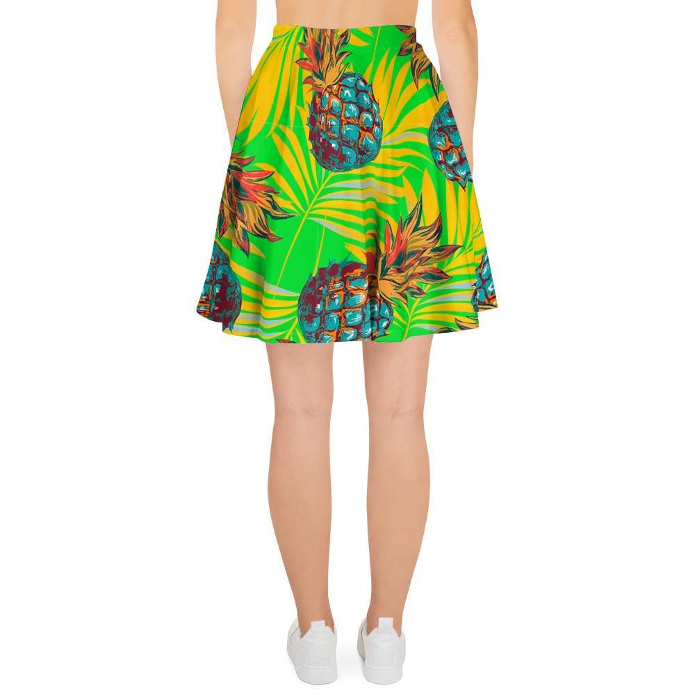 Neon Pineapple Hawaiian Print Women's Skirt-grizzshop