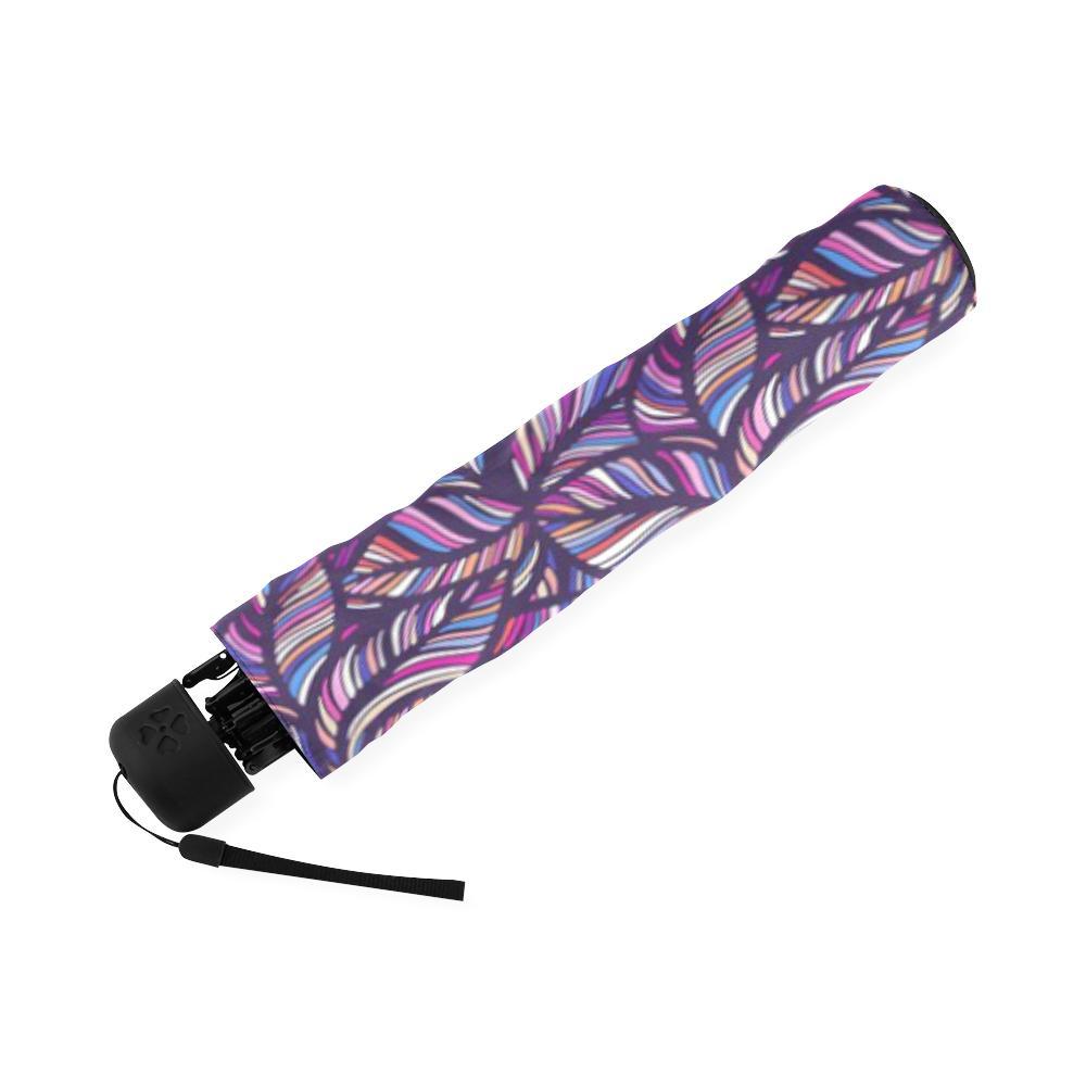 Neon Floral Tropical Hawaiian Palm Leaves Pattern Print Foldable Umbrella-grizzshop