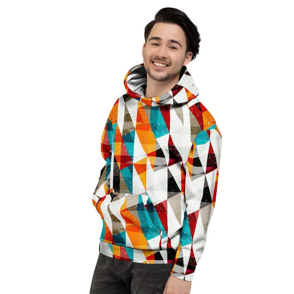 Neon Geometric Men's Hoodie-grizzshop