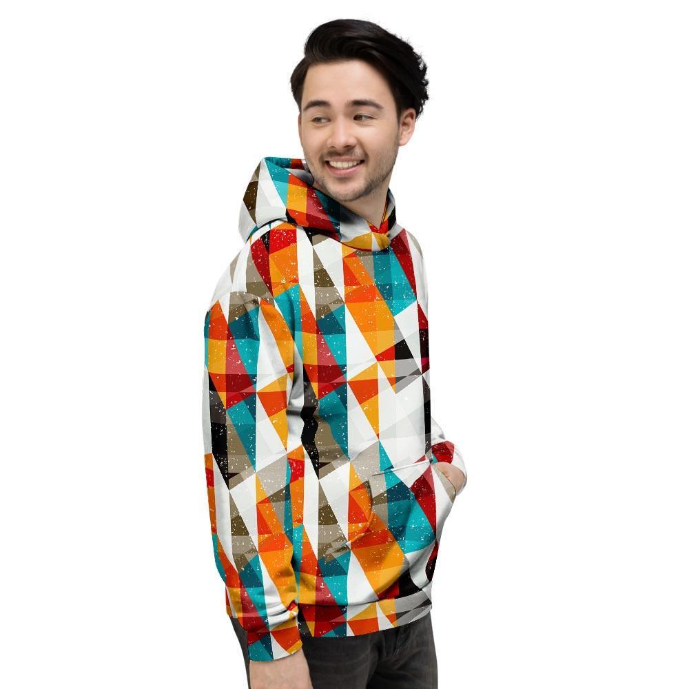 Neon Geometric Men's Hoodie-grizzshop