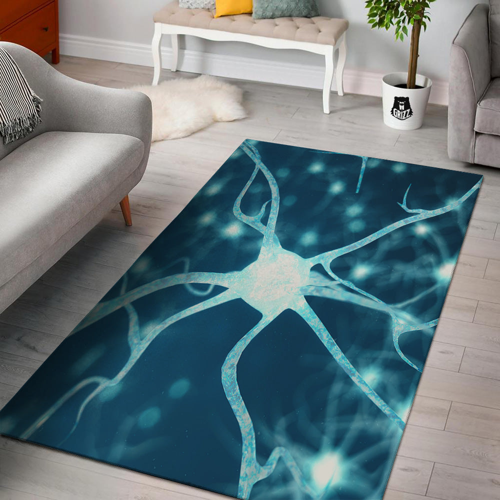 Neurons Inside The Brain Print Floor Mat-grizzshop