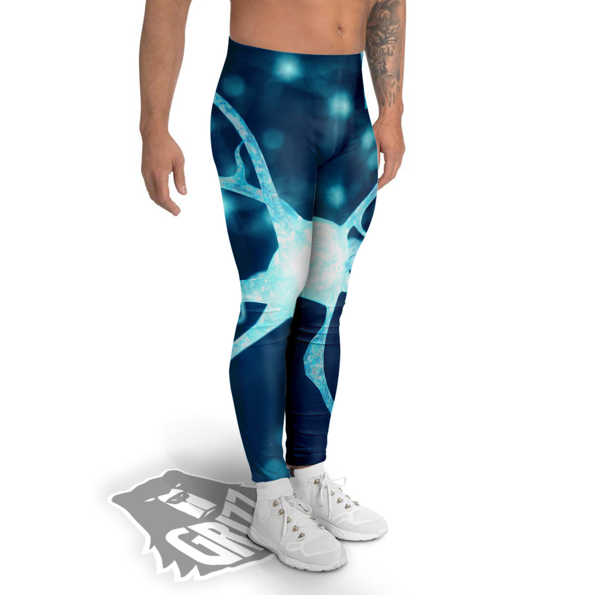 Neurons Inside The Brain Print Men's Leggings-grizzshop