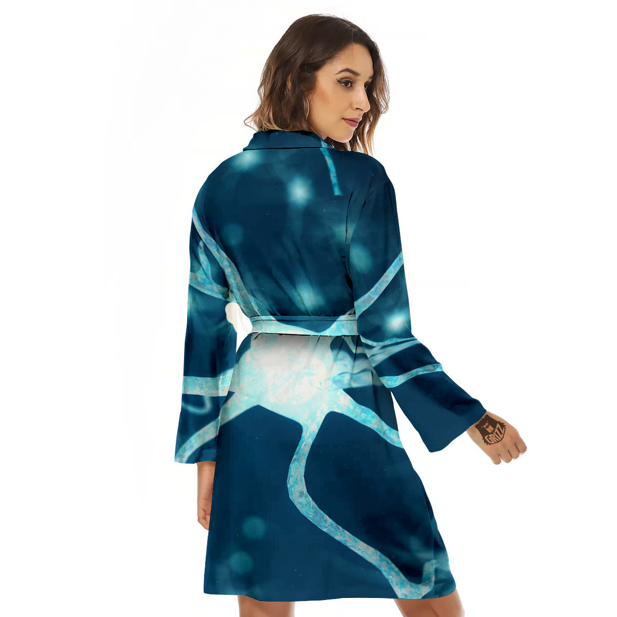 Neurons Inside The Brain Print Women's Robe-grizzshop
