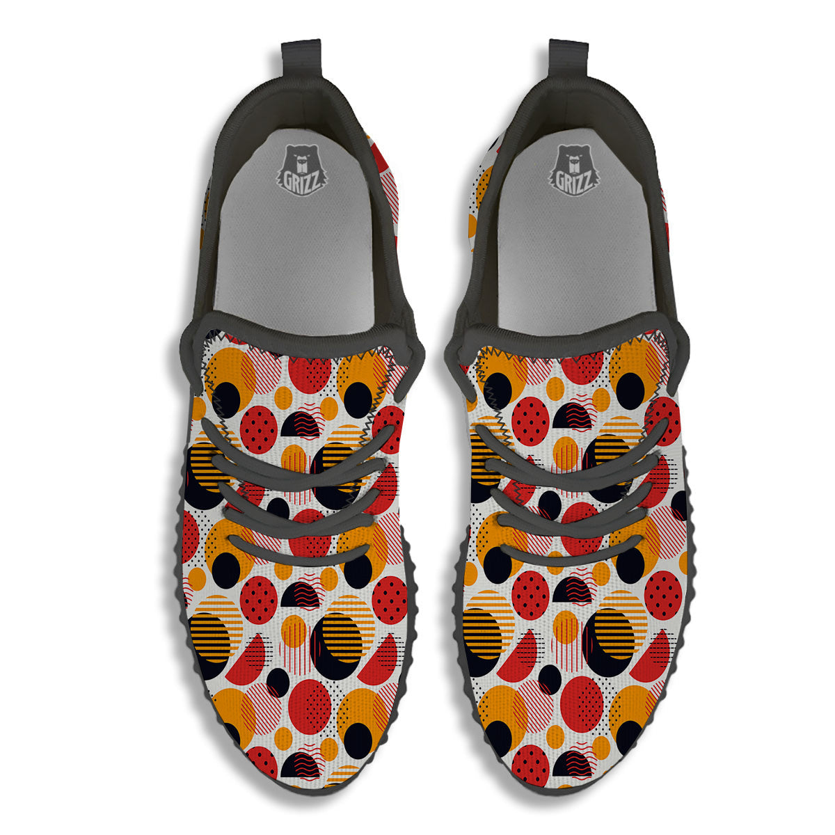 New Style Polka Dot Ornaments Print Pattern Black Walking Shoes-grizzshop