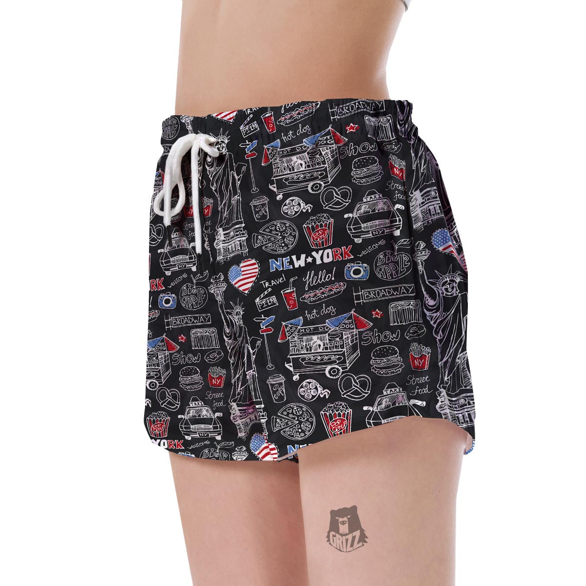 New York Love Pattern Print Women's Shorts-grizzshop