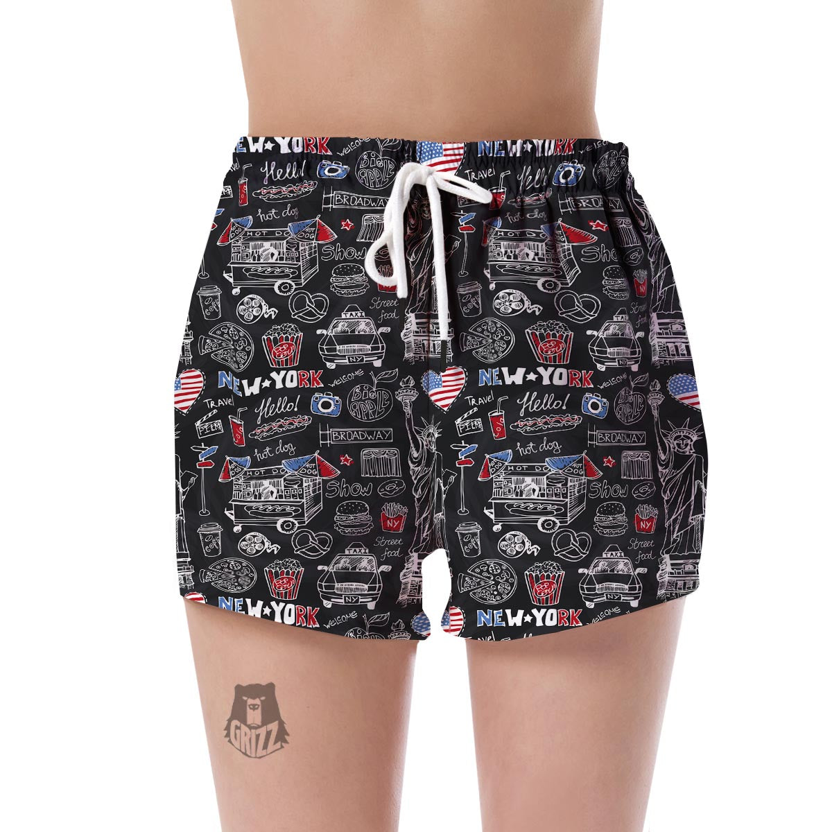 New York Love Pattern Print Women's Shorts-grizzshop