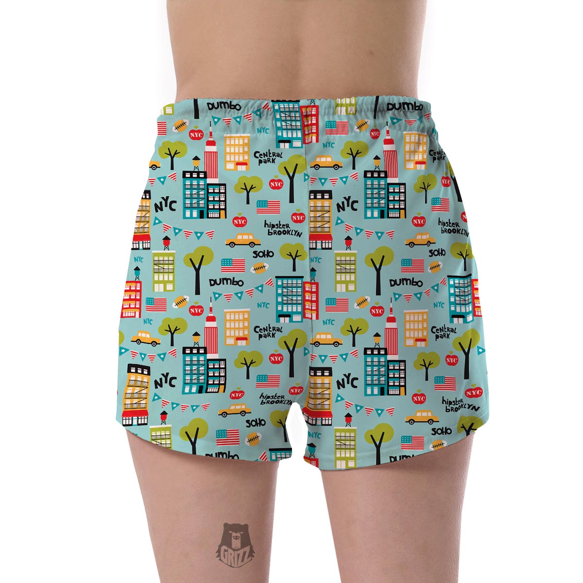 New York Print Pattern Women's Shorts-grizzshop
