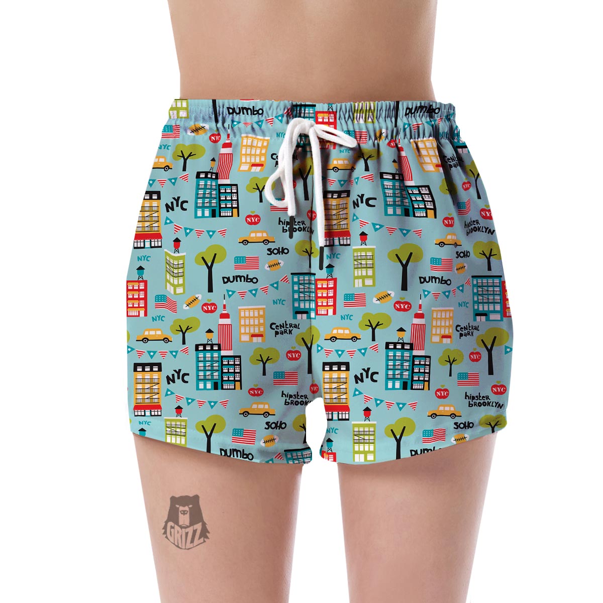 New York Print Pattern Women's Shorts-grizzshop