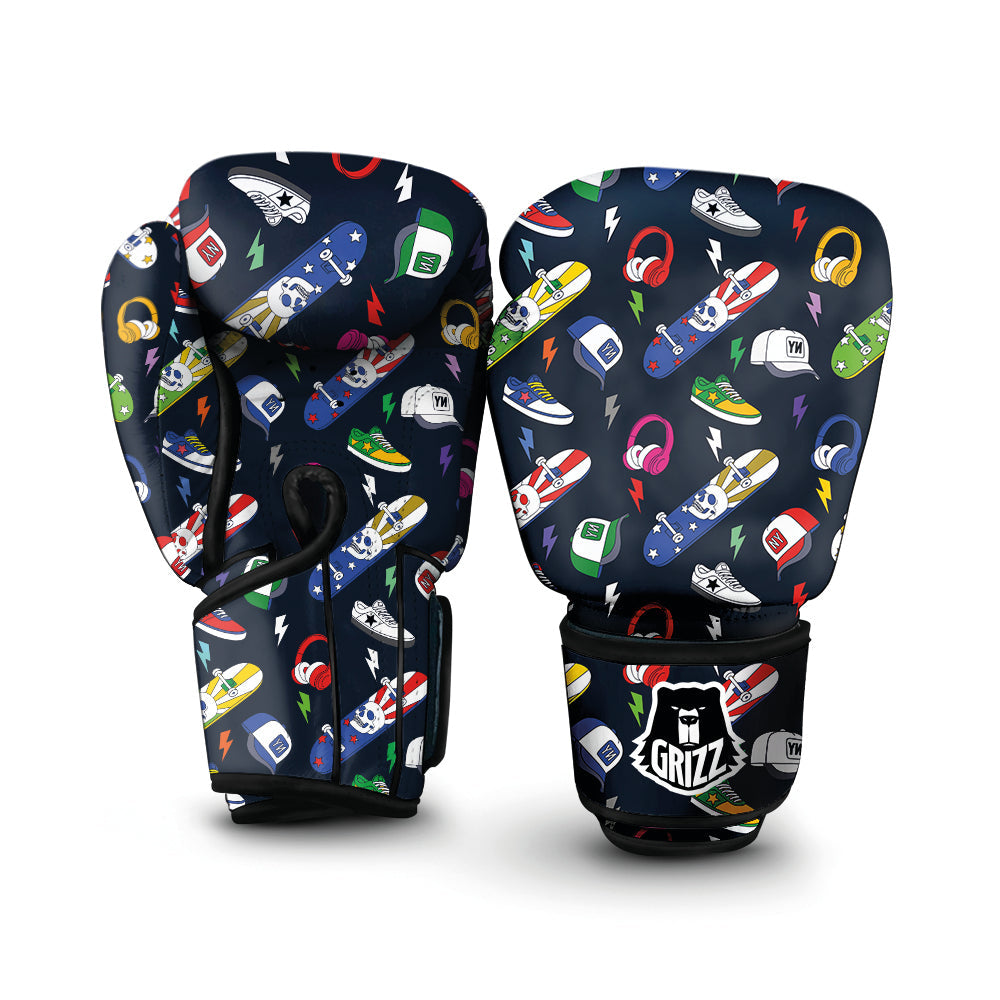 New York Skateboard Colorful Print Pattern Boxing Gloves-grizzshop