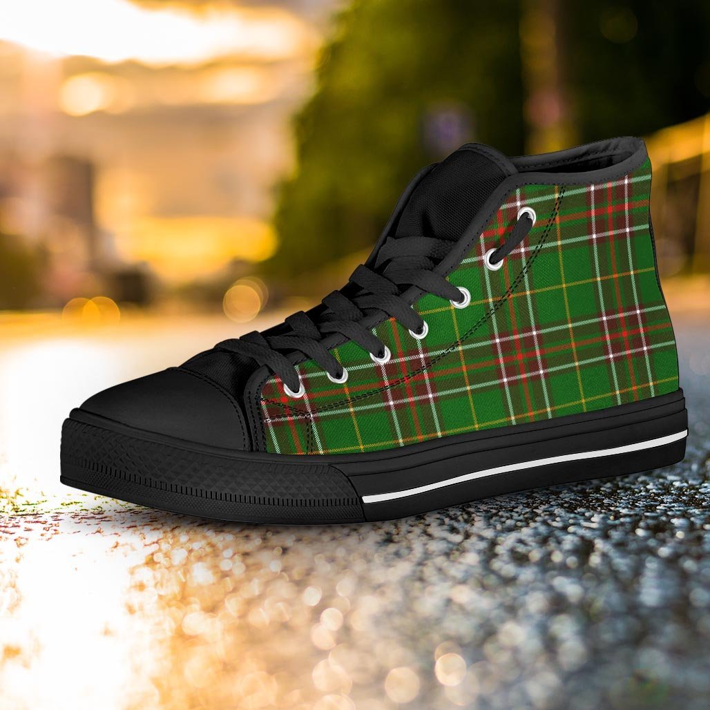 Newfoundland Tartan Green Plaid Women's High Top Shoes-grizzshop