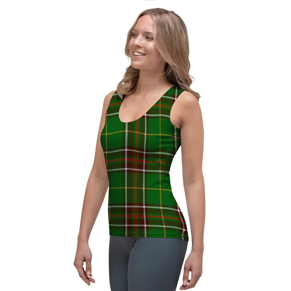 Newfoundland Tartan Green Plaid Women's Tank Top-grizzshop