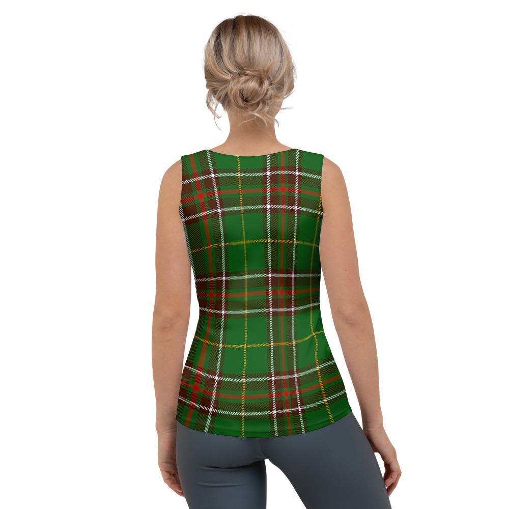 Newfoundland Tartan Green Plaid Women's Tank Top-grizzshop