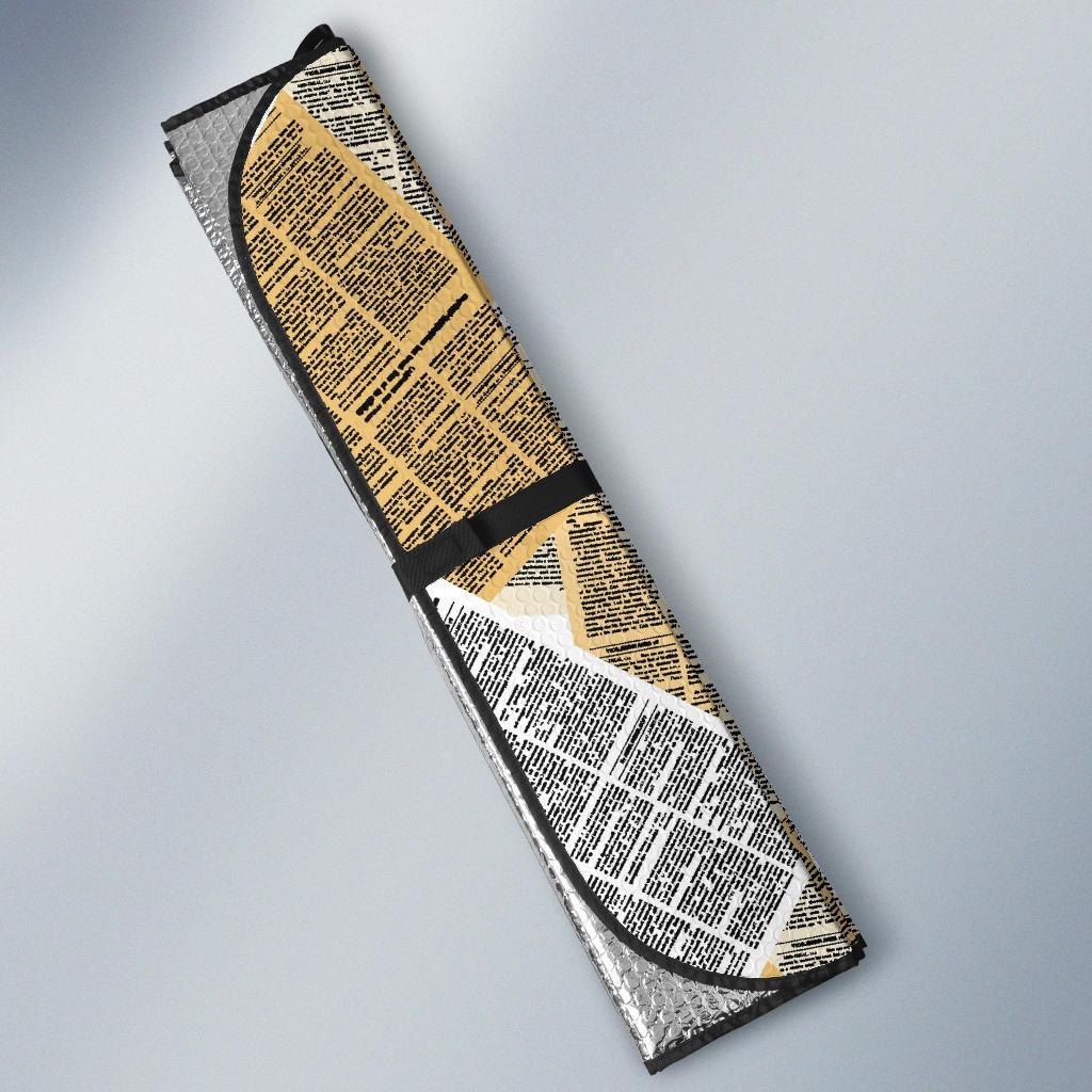 Newspaper Print Pattern Car Sun Shade-grizzshop