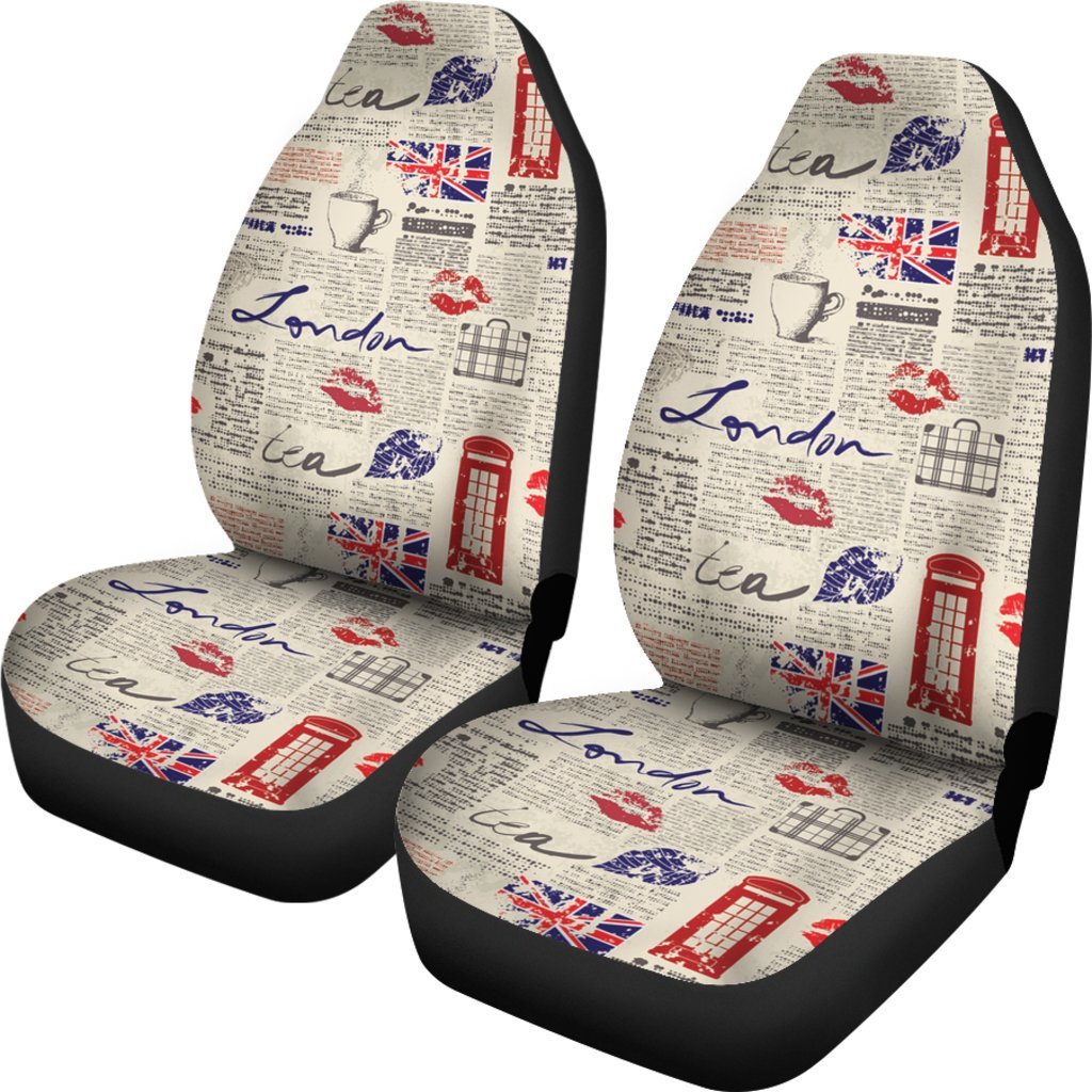 Newspaper Pattern Print Universal Fit Car Seat Cover-grizzshop